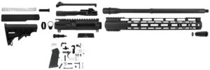TacFire SSRK9MM16LPK AR Build Kit  Sports South Exclusive 9mm Luger AR-15 Black Nitride Steel 1/2"x36