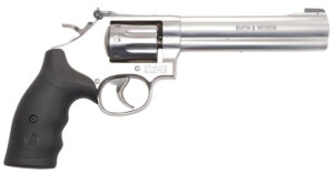 Smith & Wesson 12460 Model 648  K-Frame Frame 22 WMR 8 Shot 6" Stainless Steel Barrel, Cylinder & Frame, Black Finger Grooved Grip, Internal Lock Safety, Exposed Hammer