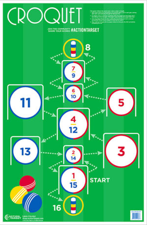 Action Target GSCROQUET100 Entertainment  Croquet Paper Hanging 23" x 35" Multi-Color 100 Per Box