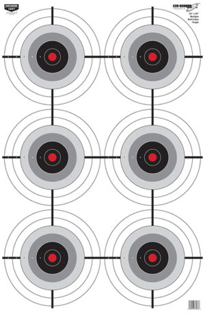 Birchwood Casey 37038 EZE-Scorer  6-Bullseye Paper Target 23" x 35" 100 Per Pack