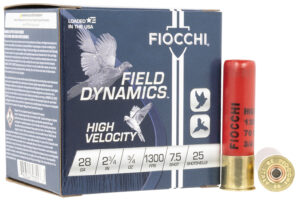 Fiocchi 28HV75 Field Dynamics High Velocity 28Gauge 2.75" 3/4oz 7.5Shot 25 Per Box/10 Case
