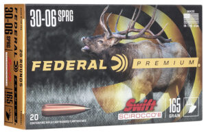 Federal P3006SS1 Premium  30-06Springfield 165gr Swift Scirocco II 20 Per Box/10 Case