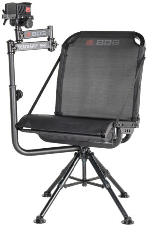 Bog-Pod 1134447 DeathGrip 360  Shooting Rest Chair, Black Aluminum, Extendable Leg Height, 400lbs. Weight Capacity