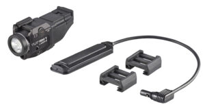 Streamlight 69445 TLR-1 RM w/Laser Black Anodized Aluminum, 500 Lumens White LED Bulb/Red Laser, 210 Meters Beam, Picatinny Rail Mount