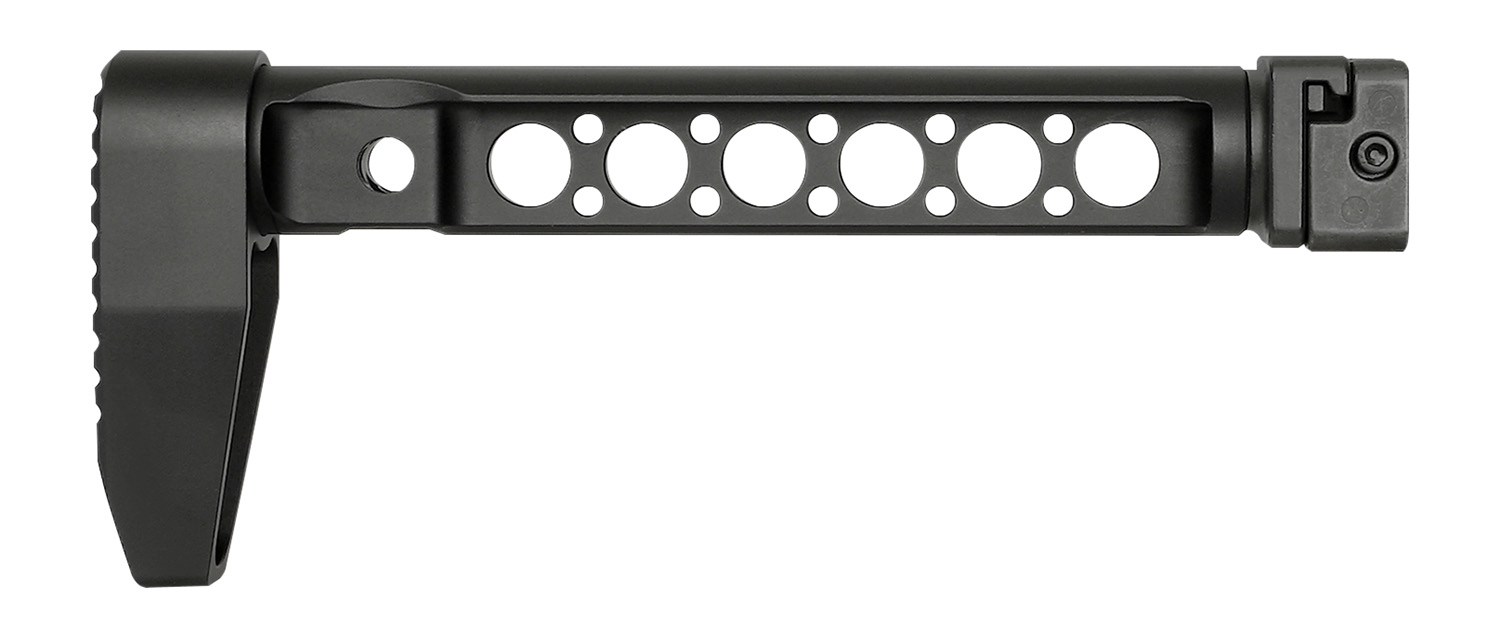 Midwest Industries MISTAPSFLWS Buttstock with Folding Adaptor Black Steel with Minimalistic Butt Plate