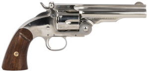 Taylors & Company 550670 Schofield Top Break 45 Colt (LC) Caliber with 5"Barrel, 6rd Capacity Cylinder, Overall Nickel-Plated Finish Steel & Walnut Grip