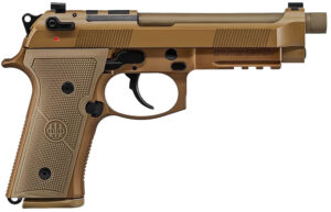 Beretta USA JS92M9A4M15 M9A4  9mm Luger 5.10" Barrel 15+1, Flat Dark Earth Cerakote Polymer Frame, Serrated Steel Optic Cut Slide, Polymer Grip & Decocker Safety