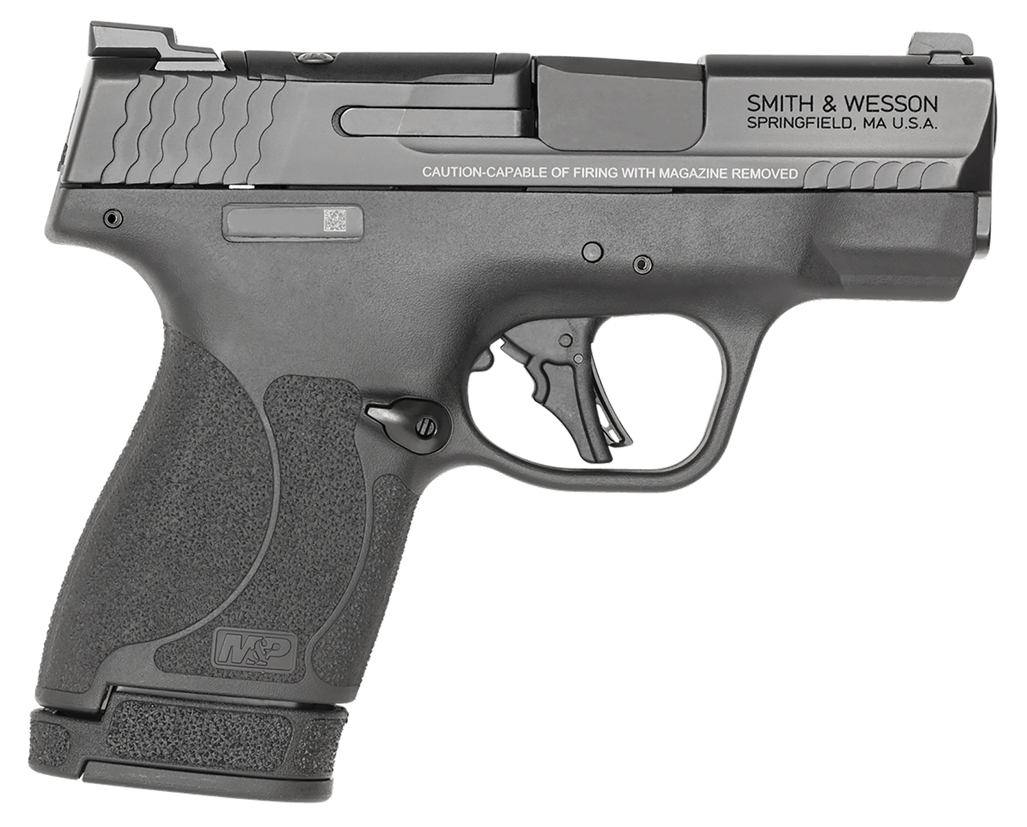 Smith & Wesson 13536 M&P Shield Plus Micro-Compact Frame 9mm Luger 10+1/13+1, 3.10" Black Armornite Steel Barrel & Optic Cut/Serrated Stainless Steel Slide, Matte Black Polymer Frame, Thumb Safety