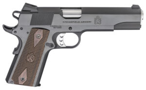 Springfield Armory PX9420 1911 Garrison 45 ACP 7+1, 5" Stainless Match Grade Steel Barrel, Salt Blued Serrated Carbon Steel Slide, Blued Steel Frame w/Beavertail, Thin-Line Wood Grip