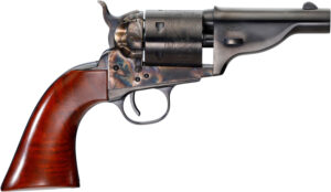 Taylors & Company 550958 The Hickok Open-Top 38 Special Caliber with 3.50" Blued Finish Barrel, 6rd Capacity Blued Finish Cylinder, Color Case Hardened Finish Steel Frame & Walnut Army Size Grip