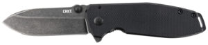 CRKT 2495K SQUID XM 2.95" Folding Drop Point Plain Black Stonewashed D2 Steel Blade/Black G10/SS Handle Includes Pocket Clip