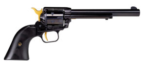 Heritage Mfg RR22B4-GLD Rough Rider  22 LR 6 Shot 4.75" Black Oxide Alloy Steel Barrel, Black w/Gold Accents Zinc Alloy Frame, Black Oxide Cylinder, Black Laminate Wood Grip