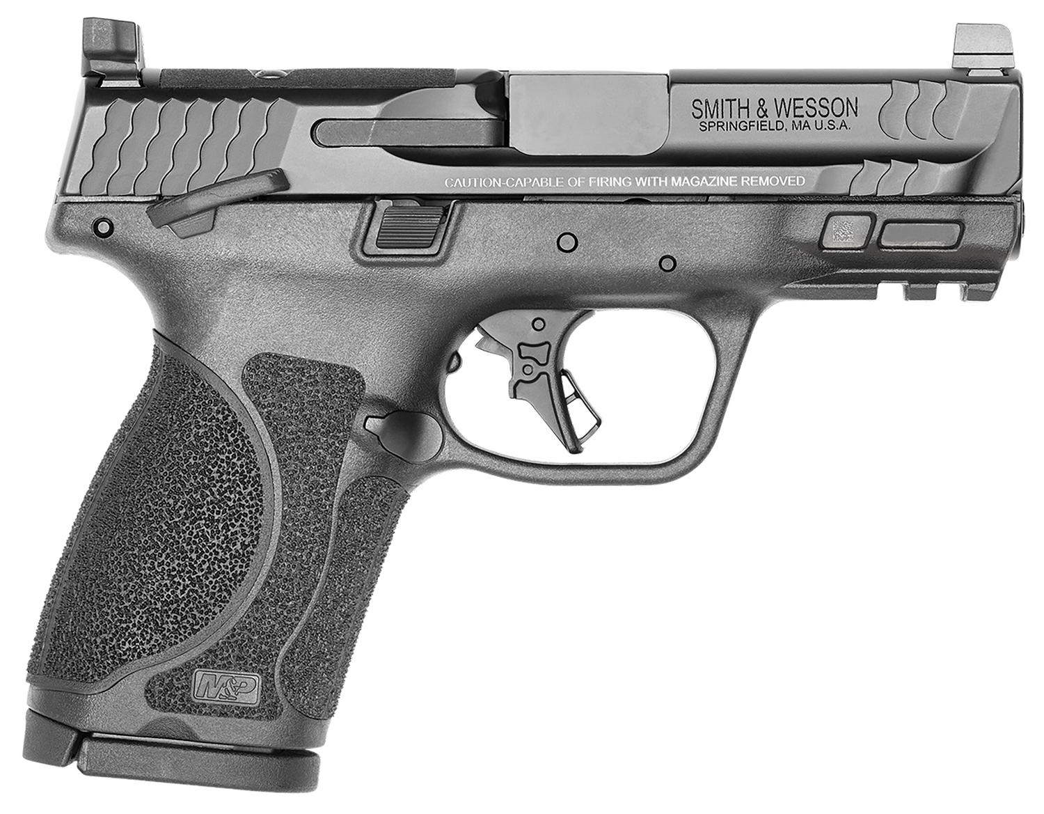 Smith & Wesson 13570 M&P M2.0 Compact 9mm Luger 15+1, 3.60" Black Armornite Stainless Steel Barrel & Optic Cut/Serrated Stainless Steel Slide, Matte Black Polymer Frame w/Picatinny Rail