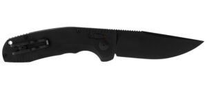 S.O.G SOG15380157 SOG-TAC Auto 3.43" Folding Plain Black TiNi Cryo D2 Steel Blade Black Micro-Textured Anodized Aluminum Handle Includes Pocket Clip