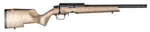 Christensen Arms 8011201500 Ranger  Full Size 17 HMR 9+1, 18" Black Carbon Fiber Barrel, Black Anodized Aluminum Receiver, Tan w/Black Webbing Fixed w/Aluminum Pillars Stock