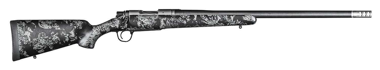 Christensen Arms 8010612900 Ridgeline FFT Full Size 243 Win 4+1, 20" Stainless Steel Threaded Barrel, Stainless Aluminum Receiver, Black w/Gray Accents Fixed Sporter w/Flash Forged Technology Stock