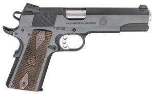 Springfield Armory PX9419 1911 Garrison 9mm Luger 9+1, 5" Stainless Match Grade Steel Barrel, Blued Serrated Carbon Steel Slide, Carbon Steel Frame w/Beavertail, Thin-Line Wood Grip