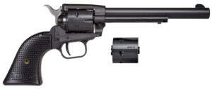 Heritage Mfg SRR22MBS6PG Rough Rider  22 LR/22 WMR 6 Shot/ 6.50" Black Satin Steel Barrel, Frame & Cylinder, Black Polymer Grip, Hammer/Thumb Safety, Exposed Hammer