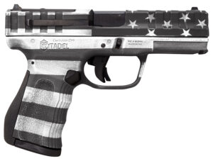 Citadel CITCP9USGCAN Centurion  9mm Luger 14+1, 4" Black Steel Barrel, American Flag Gray Cerakote Optic Ready/Serrated Slide, Polymer Frame & Grip, Features Matching Ammo Can