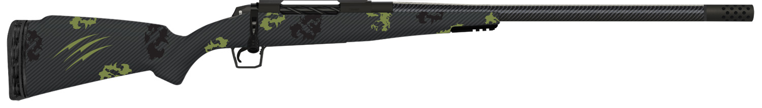 Fierce Firearms TROG300PRC24BF CT Rogue 300 PRC 3+1 24" Carbon Fiber Threaded Barrel, Black Cerakote Titanium Receiver, Picatinny Rail Forend, Forest Camo Fixed Carbon Fiber Stock, Right Hand