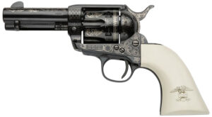 Pietta GW9LLE312NMUI Great Western II Liberty 9mm Luger 6rd 3.50" Blued Engraved Octagon Steel Barrel & Cylinder, Blued Engraved Steel Frame, Ultra Ivory w/Engraved Liberty Eagle Grip, Exposed Hammer