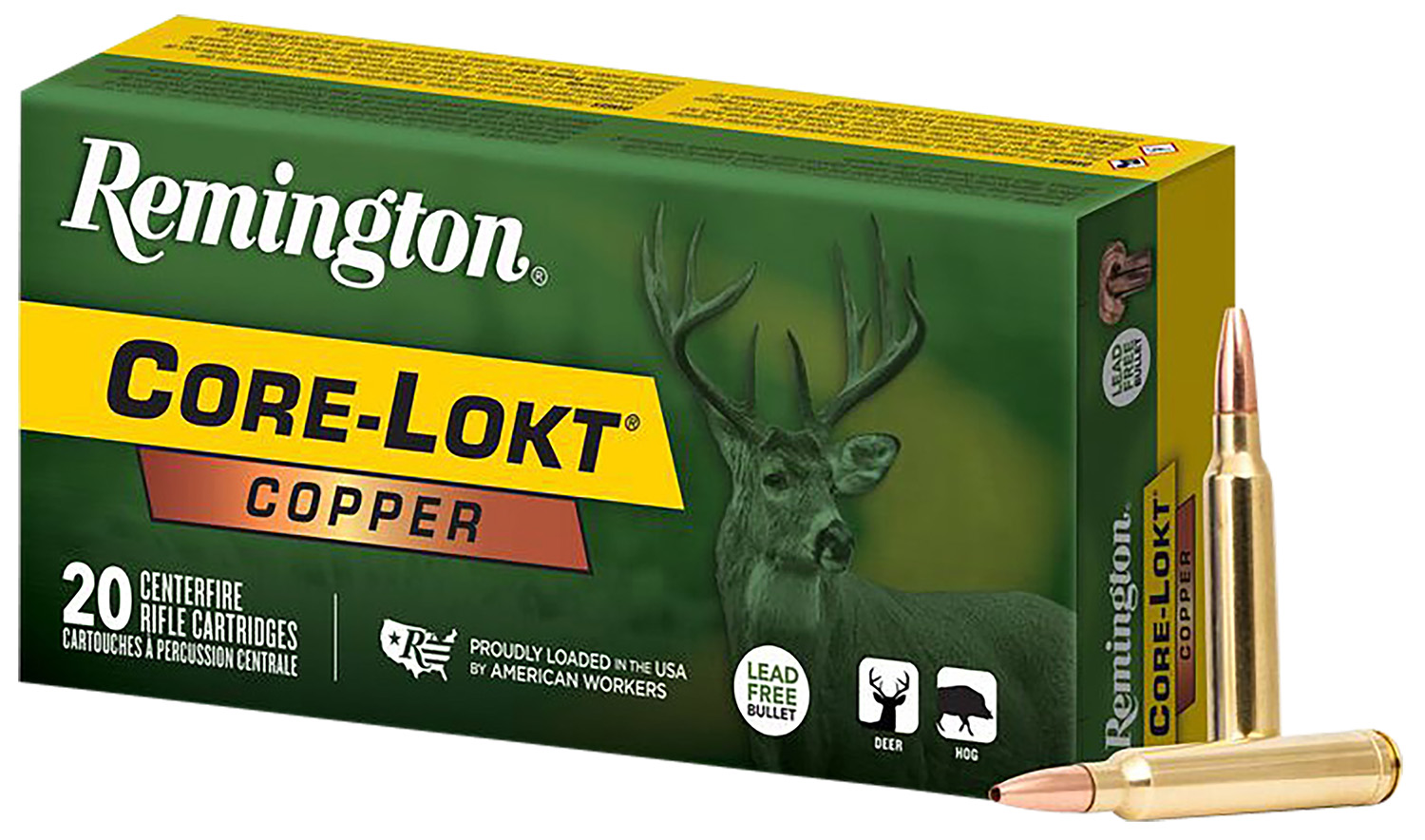 Remington Ammunition R27858 Core-Lokt Copper 300WinMag 180gr Copper Hollow Point 20 Per Box/10 Case