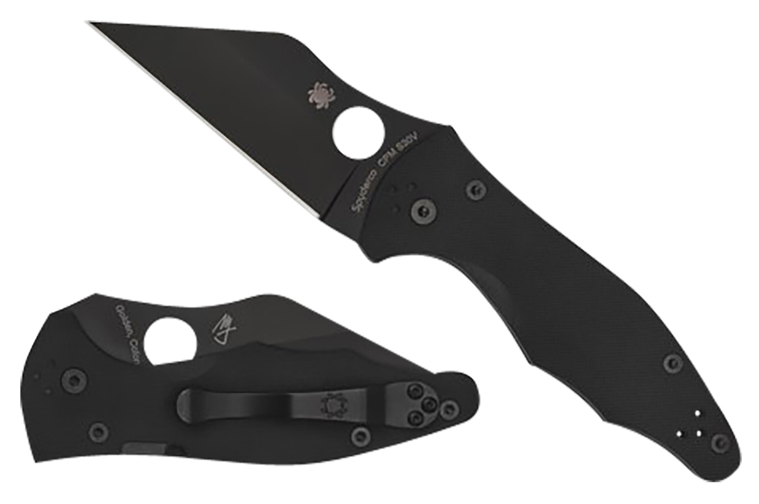 Spyderco C85GPBBK2 Yojimbo 2 3.20" Folding Wharncliffe Plain Black DLC CPM S30V SS Blade/Black Textured G10 Handle Includes Pocket Clip