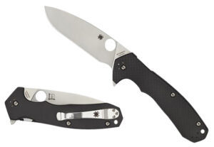 Spyderco C234CFP Amalgam  3.80" Folding Drop Point Plain Satin CPM S30V SS Blade/Black Textured Carbon Fiber/G10 Handle Includes Pocket Clip