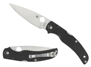 Spyderco C244GP Native Chief Lightweight 4.02" Folding Plain Stonewashed CTS BD1N SS Blade/Black Textured FRN Handle Includes Pocket Clip