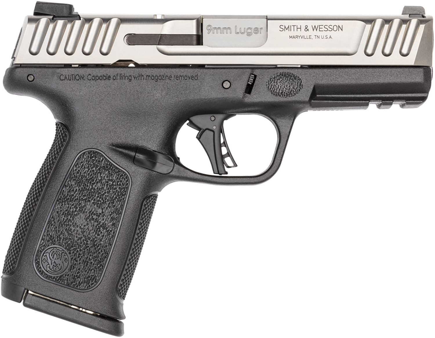 Smith & Wesson 13935 SD9 2.0 Compact Frame 9mm Luger 10+1, 4" Stainless Steel Barrel, Satin Stainless Steel Serrated Slide, Black Polymer Frame w/Picatinny Rail, Black Textured Polymer Grip