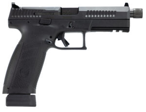 CZ-USA 91556 P-10 F  9mm Luger 21+1 5.10" Black Steel Threaded Barrel, Black Nitride Optic Ready/Serrated Steel Slide, Black Polymer Frame w/Picatinny Rail, Ambidextrous