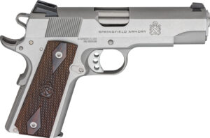 Springfield Armory PX9418S 1911 Garrison 45 ACP 7+1 4.25" Stainless Match Grade Barrel, Serrated Stainless Steel Slide & Frame w/Beavertail, Thinline Wood Grip