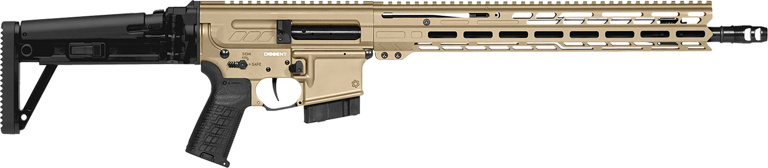 CMMG 28A490FCT Dissent MK4 22 ARC 10+1 16.10" Coyote Tan Cerakote Picatinny Rail Aluminum Receiver, M-LOK Handguard, Black CMMG Dissent Side Folding Stock, Zeroed Drop-In Single Stage Trigger