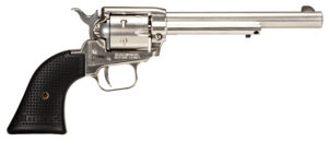 Heritage Mfg RR22NI6 Rough Rider  22 LR 6rd 6.50" Nickel Steel Barrel, Nickel Aluminum Frame, Matte Nickel Cylinder, Black Polystar Grip, Hammer/Thumb Safety, Exposed Hammer