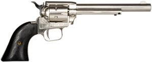 Heritage Mfg RR22NI6BW Rough Rider  22 LR 6rd 6.50" Nickel Steel Barrel, Nickel Aluminum Frame, Matte Nickel Cylinder, Black Laminate Grip, Hammer/Thumb Safety, Exposed Hammer
