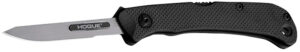 Hogue 35836 Expel  2.50" Folding Scalpel Plain Satin High Carbon Steel Blade, Black Textured G10 Scales/SS Handle