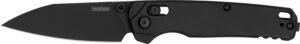Kershaw 6105BLK Bel Air  3" Folding Reverse Tanto Plain Blackwash CPM MagnaCut Steel Blade, Black Aluminum Handle
