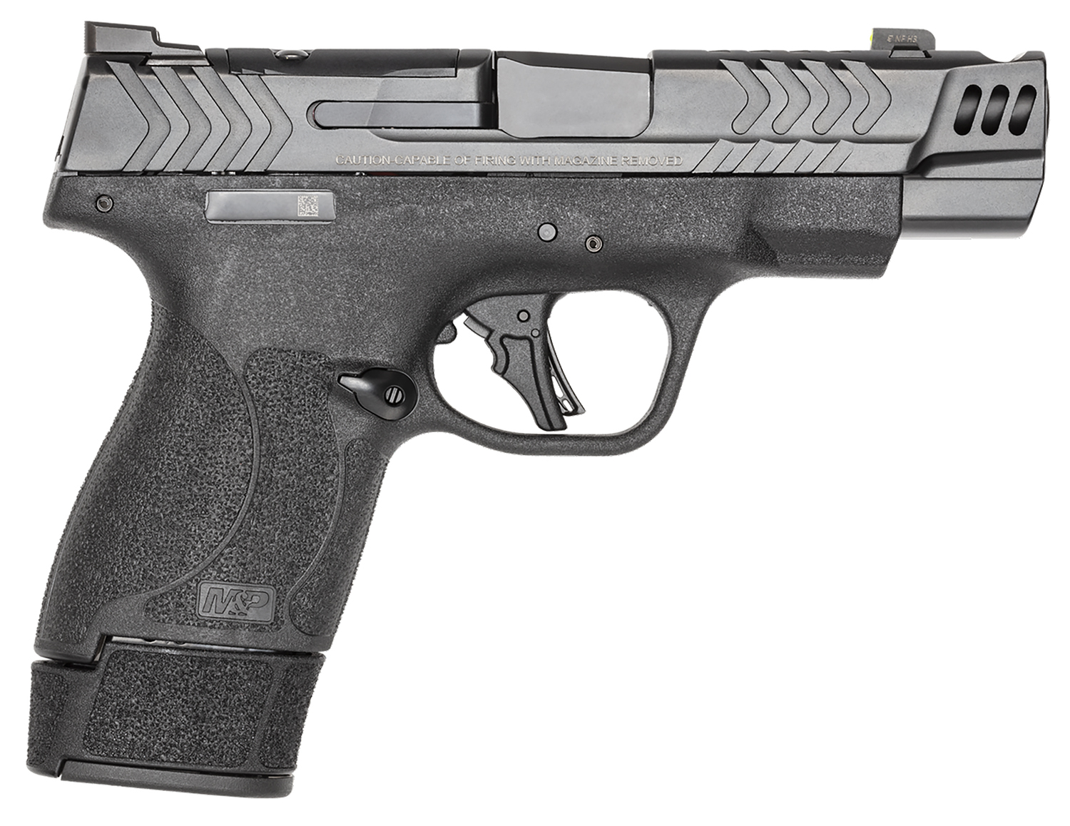 Smith & Wesson 13990 M&P 9 Shield Plus 9mm Luger 10+1 15+1 13+1 4" Stainless Armornite Gray Ported/Serrated Stainless Steel Slide Black Textured Grip