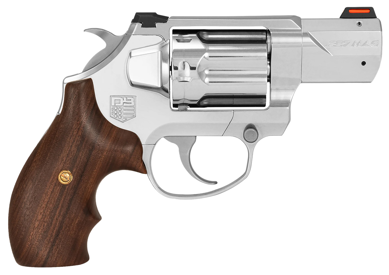 Diamondback DB075AS701 SDR Exclusive Grip 357 Mag/38 Special +P 6 Shot Polished Stainless Steel Barrel, Stainless Steel Frame & Cylinder, Hogue Wood Grip
