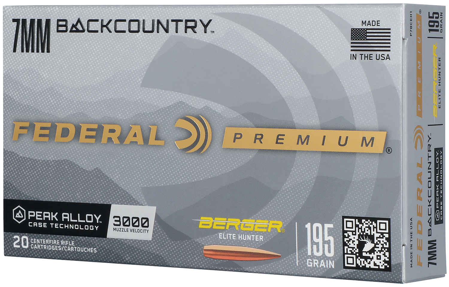 Federal P7BCEH1 BackCountry 7mm BC 195gr 20 Per Box/10 Case