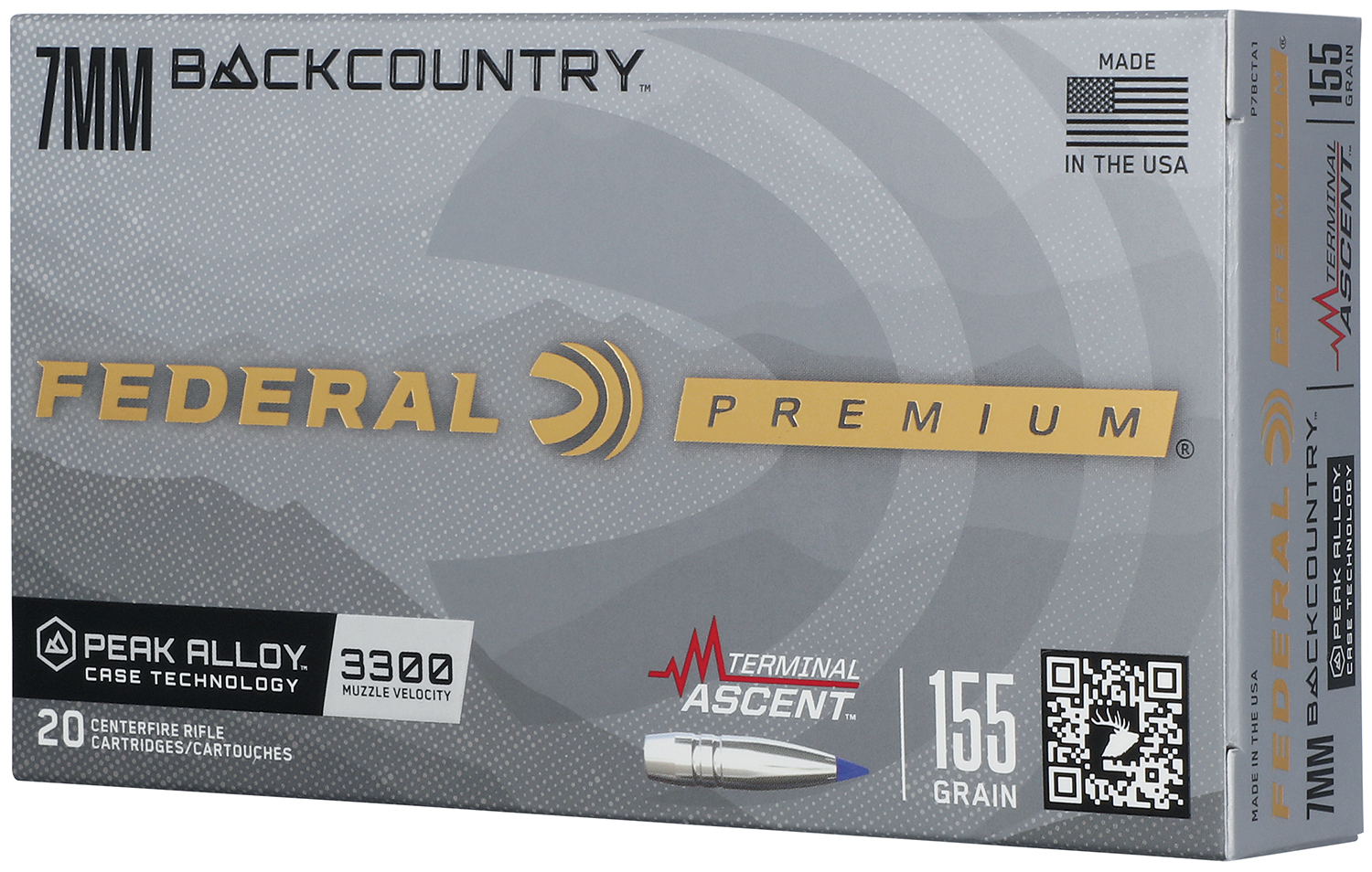Federal P7BCTA1 BackCountry 7mm BC 155gr 20 Per Box/10 Case