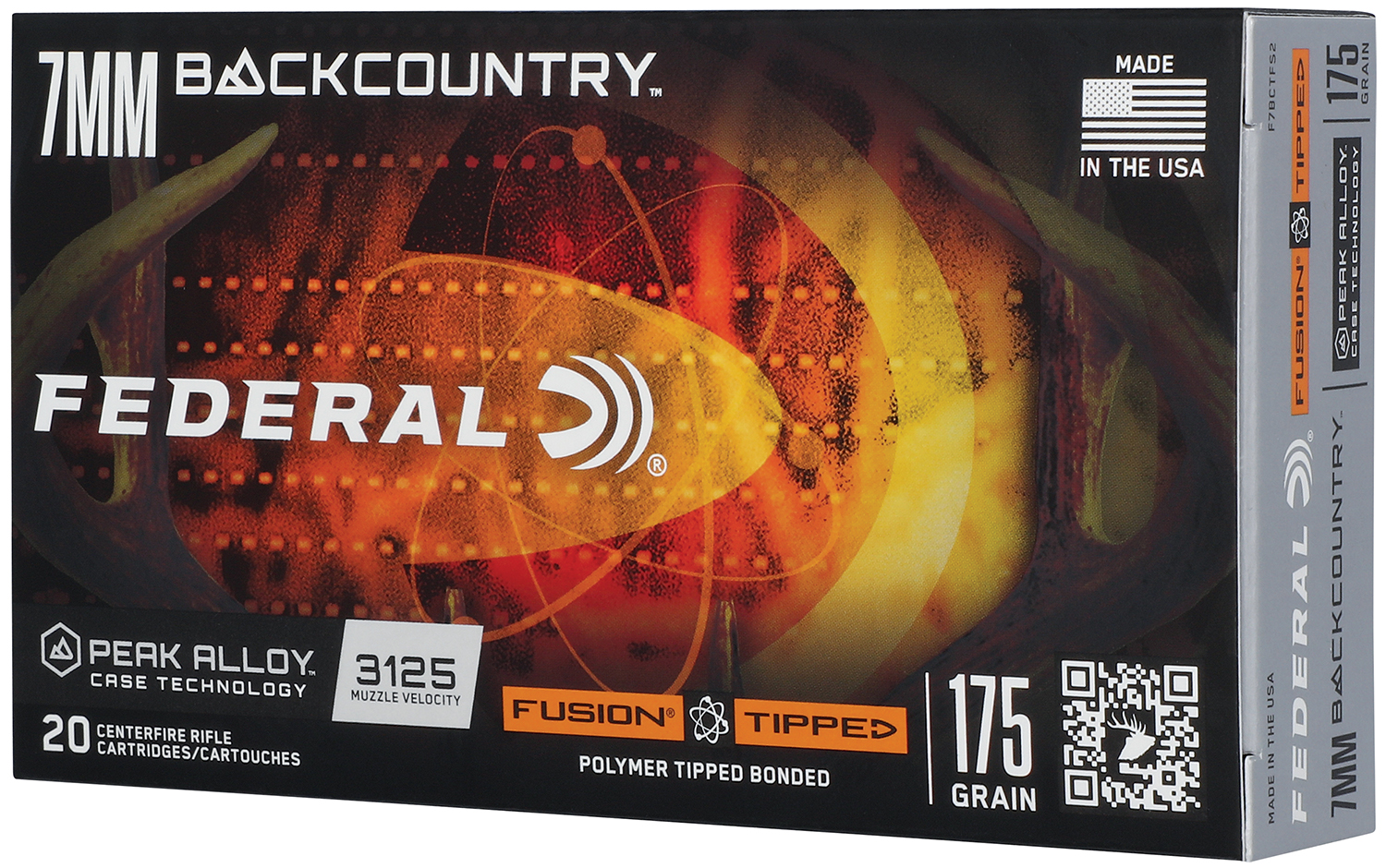 Federal F7BCTFS2 BackCountry 7mm BC 175gr Tipped Fusion 20 Per Box/10 Case