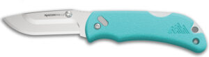 Outdoor Edge RMS222C RazorMini 2.20" Folding Plain 420J2 SS Blade Aqua ABS Polymer Handle