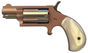 North American Arms 22MSROSE Mini-Revolver  22 WMR 5 Shot 1.13" Rose Gold Cerakote Stainless Steel Barrel & Frame, Rose Gold/Stainless Cylinder, White Pearlite Grip, Stainless Exposed Hammer,