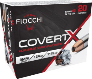 Fiocchi 9CCWB CovertX 9mm 124gr Jacketed Hollow Point 20 Per Box/10 Case