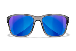 Wiley X AC6TRK09 Trek M/L Blue Mirror Lens Polycarbonate Gloss Crystal Dark Gray Frame