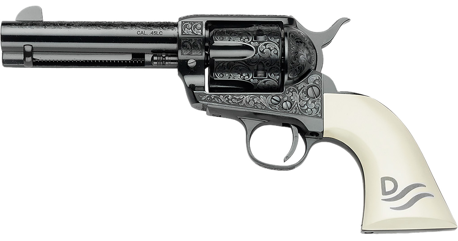 Pietta GW45RR434NMUI Great Western II Red River 45 Colt (Long Colt) 4.75" Ultra Ivory Engraved Grip