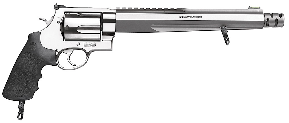 Smith & Wesson 170262 Performance Center Model 460 XVR 460 S&W Mag 5rd 10.50" with Rail Barrel Overall Stainless Stainless Steel with Black Polymer Grip Includes Muzzle Brake