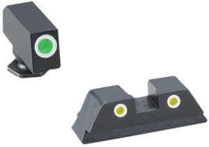 TruGlo TG231G1AW Tritium Pro  White Outline Tritium Front/Green Tritium Rear/Black Nitride Fortress Frame,Compatible w/Glock 42/43/43X/48 Except MOS, Front Post/Rear Dovetail Mount