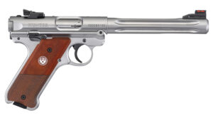 Ruger 40118 Mark IV Hunter 22 LR 10+1 6.88" Satin Stainless Fluted Bull Barrel, Satin Stainless Steel Frame, Drilled & Tapped Receiver, Checkered Laminate Grip, Right Hand